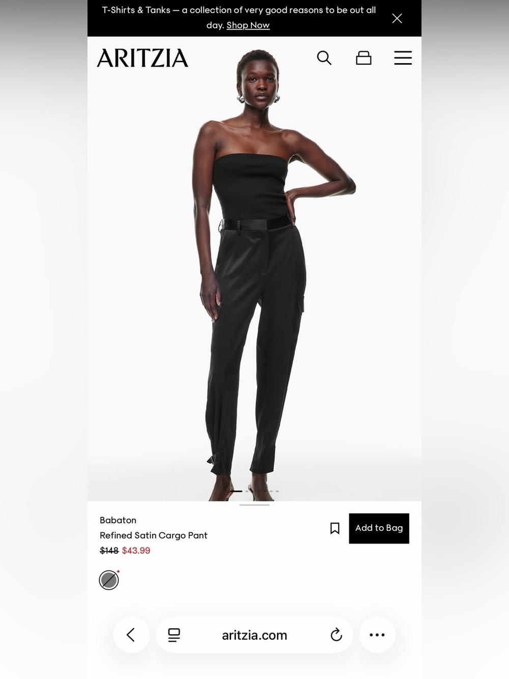Babaton Refined Satin Cargo Pant Size 0